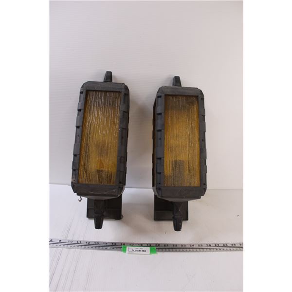 (2) Outdoor Hard Wired Lights - 18" x 8" x 6" - Some Wear