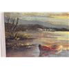 Image 2 : Scenic Lake & Boat Print in Frame - 34" x 18"
