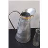 Image 4 : Glass Storage Container w/Lid - 10" x 7", Metal Vase - 12" Tall, Glass Milk Jar - 6" Tall