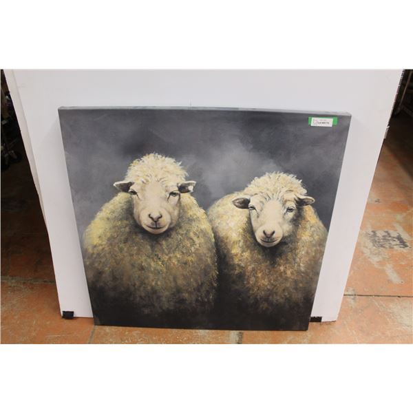 * Sheep Print on Canvas - 36" x 36"
