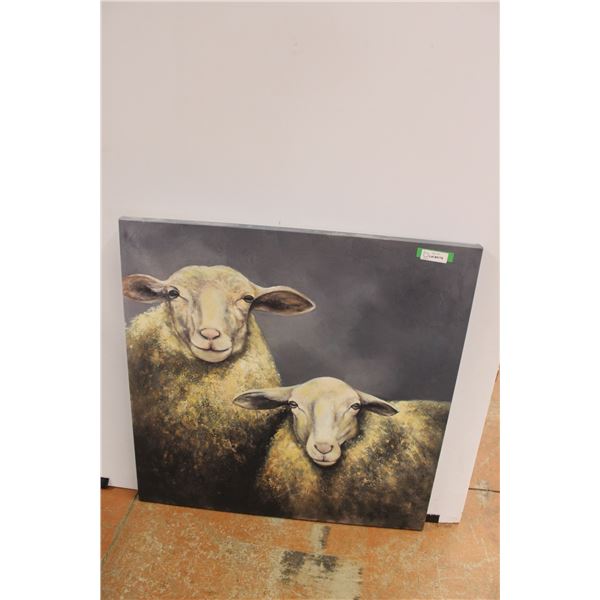 * Sheep Print on Canvas - 36" x 36"