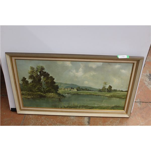 * Village By the Lake Print in Frame - 44" x 25"