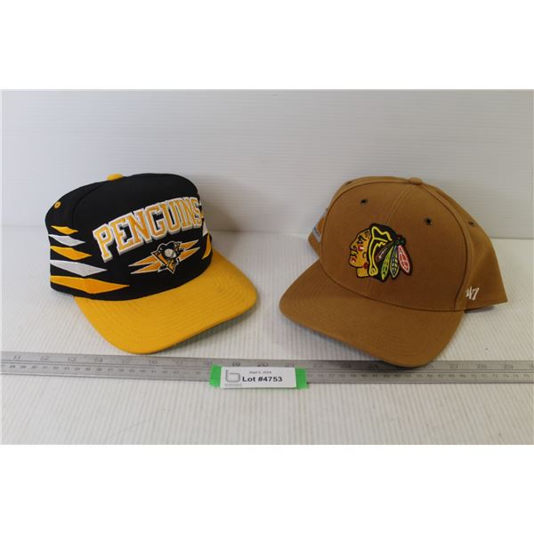 (2) Ball Caps - Chicago Black Hawks Carhartt & Pittsburgh Penguins