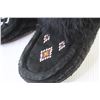 Image 2 : Black Leather & Fur Moccasins (Approx. size 8 )