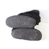 Image 4 : Black Leather & Fur Moccasins (Approx. size 8 )
