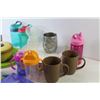Image 2 : (4) Mela-Ware Plates - Small Sauce Pan - Assortment of Cups & Mugs - Breast Pump
