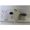 Image 1 : Drinking Bottle - Plastic Jug - New Coffee Pot - (2) Glass Vases