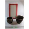 Image 1 : (2) Planters 12'' and Mini Surface Plastic Screen