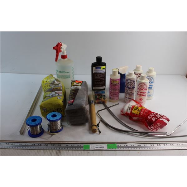 Steel Wool, (3) Craft Wires, Assorted Glass Crafting Liquids and Assorted Items