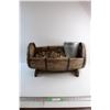 Image 1 : Wooden Barrell Shaped Planter with Small Bucket 25'' x 14''