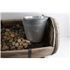 Image 2 : Wooden Barrell Shaped Planter with Small Bucket 25'' x 14''