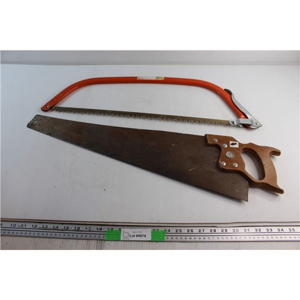 Bow Cut Saw and Disston Hand Saw 26''
