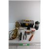 Image 1 : Trouble Lamp - Untested, Plastic Tool Box, Coleman Propane Tank and Assorted Items