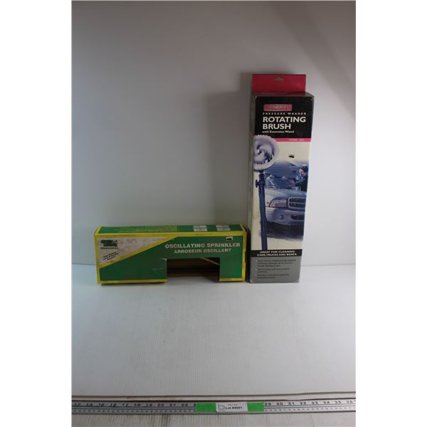 Green Seasons Oscillating Sprinkler and Pressure Washer Rotating Brush