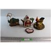 Image 1 : Barn Styled Tea Pot, Chicken Nest Candle Holder and Assorted Decorations