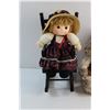 Image 3 : (4) Plush Toys - Dog, Monkey and Doll in a Rocking Chair