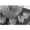Image 3 : Glass Punch Bowl 12'', (7) Glass Cups and Plastic Ladle