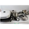 Image 1 : *Westbend Portable Cooking Pan - Tested Works, (2) Pots, (3) Pans, Enamel Bowl