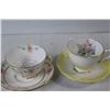 Image 4 : (5) China Tea Cups - One Missing Saucer