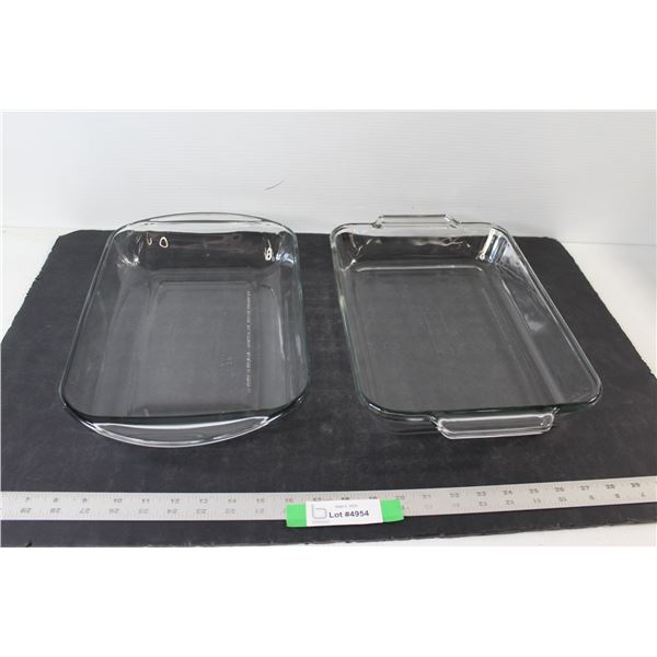 (2) Glass Casserole Dishes - One Is Anchor Hocking