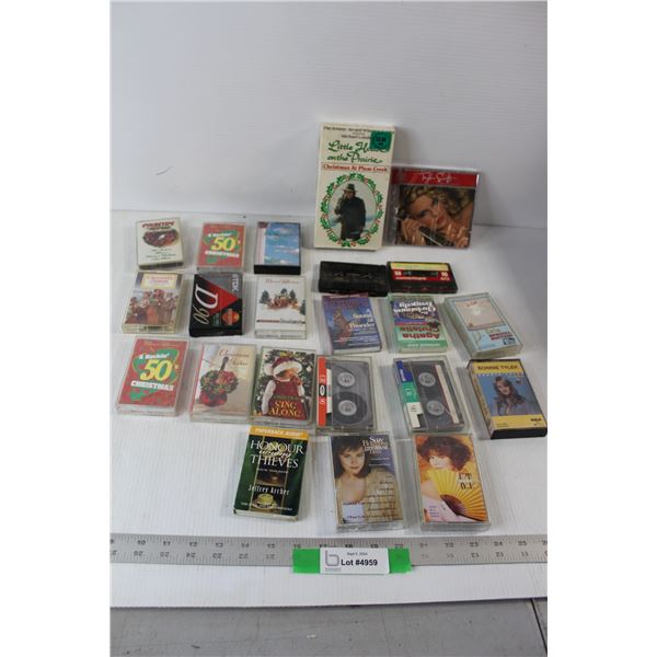 (20) Assorted Cassette Tapes Music - Bonnie Tyler, Mozart, Christmas Sing Along, Little House On The