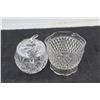 Image 4 : (3) China Cream Cups, (2) Glass Sugar Dishes, Decorative Spoon/Small Spoon