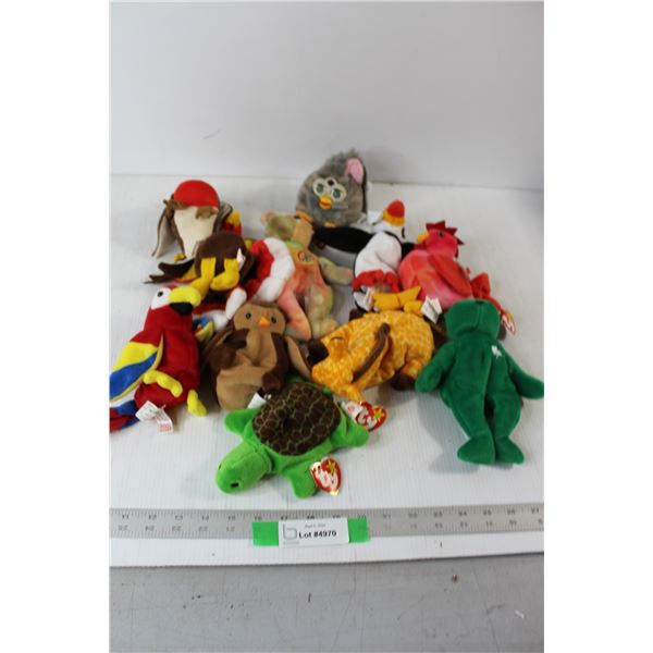 (9) Beanie Baby's, Furby