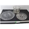 Image 1 : (2) Glass Divided Serving Trays, Glass Bowl