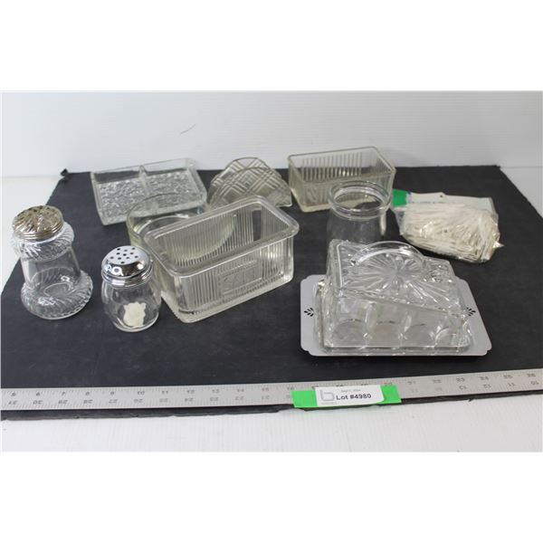 Pack Of Party Picks, Butter Dish, Salt Dish, (2) Spice Shakers, Divided Dish, Taco Glass Folder, (2)