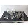Image 1 : Glass Punch Bowl with (6) Cups, Hooks, Punch Spoon