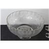 Image 4 : Glass Punch Bowl with (6) Cups, Hooks, Punch Spoon