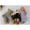 Image 2 : Baby Doll, (2) Teddy Bears, Geo Pal Eagle, Lion Plushie Stuffy, Rabbit With Skirt Plushie