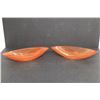 Image 3 : (5) Plastic Serving Dishes and (2) Orange Glass Centrepiece Bowls