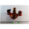 Image 1 : Ceramic Bowl 7'', Vase and Cream and Sugar Dishes
