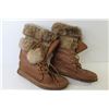 Image 2 : Gum Sole Leather Boots w/Fur Top Edge - Lined - Gum sole (missing poms - fits like 9.5 Men's)