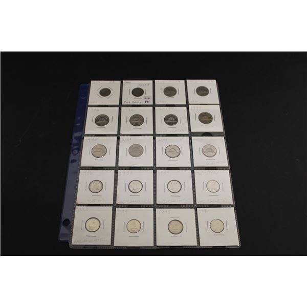 Nickels and Dimes-Various years including 1882 dime, 1885 nickel, 1940, 1996