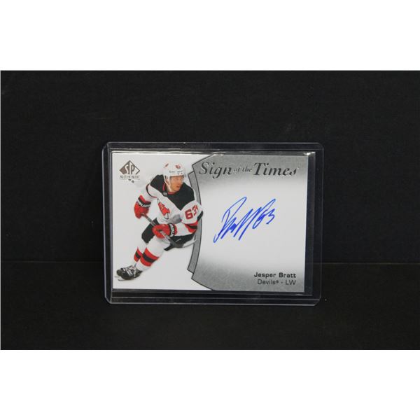 Upper Deck 2021-22 Jasper Bratt Sign of the Times Card