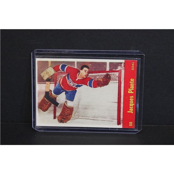 Jacques Plante Card REPRINT - No info on Back
