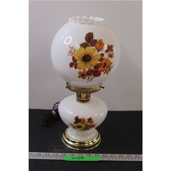 Vintage Milk Glass Lamp - 16'' Tall X 8'' Wide - As Is