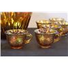 Image 2 : Carnival Indiana Glass Punch Bowl (12) Cups Set