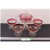 Image 1 : Vintage Ruby Red Cocktail Glasses Set