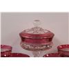 Image 3 : Vintage Ruby Red Cocktail Glasses Set