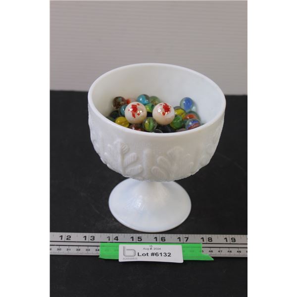 (2) Bags Of Marbles & Vase