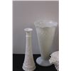 Image 2 : (5) Milk Glass Hobnail Vases
