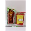 Image 1 : Bart Simpson Tin Lunch Box & Lisa Simpson Coin Bank, as is