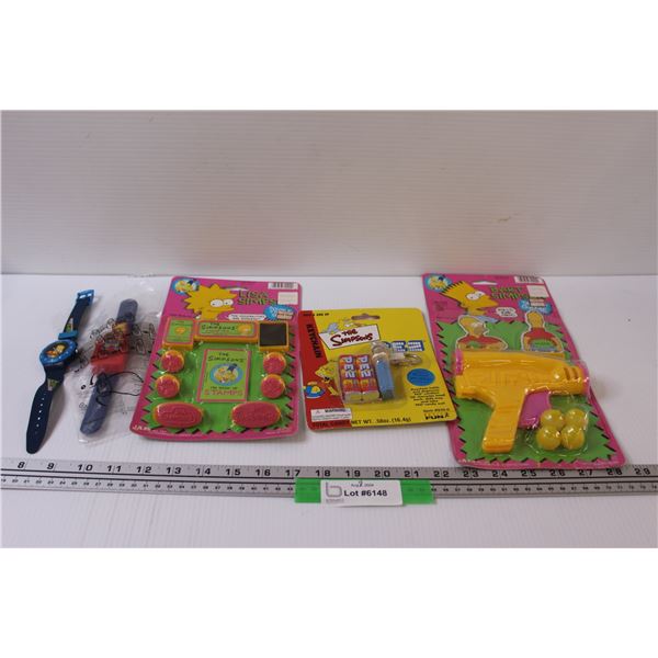 The Simpsons Watches, Pez, Toy Gun, Stamps