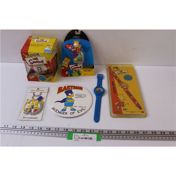 The Simpsons Watches, 8 Ball, Key Chain,& Misc.
