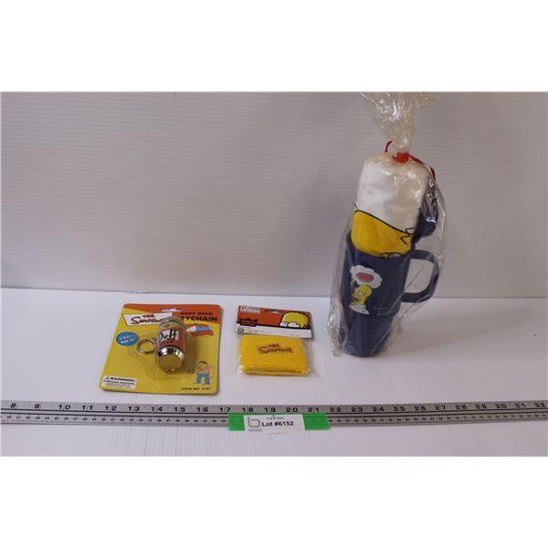 The Simpsons Keychain, Cups, Wallet - as is