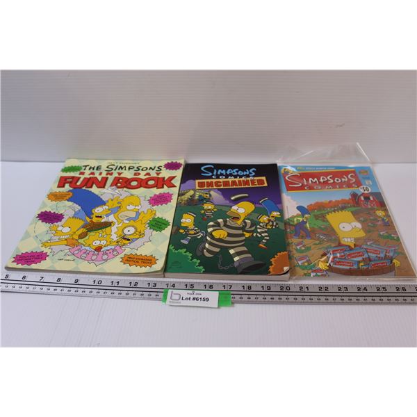 (3)The Simpsons Magazines Rainy Day Fun Book, Unchained, Simpsons coming
