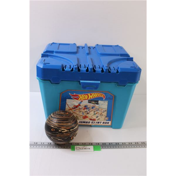 Hot Wheels Box & 5-Pin Bowling Ball - As is